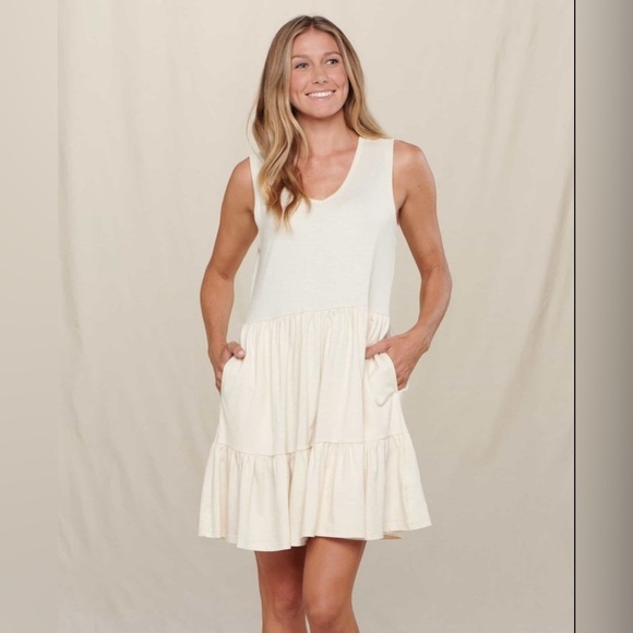 Toad&Co Dresses & Skirts - NWT Toad&Co Organic Cotton & Tencel Salt Ivory Marley Tiered Dress W Pockets